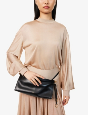 Alaïa Womens Noir Le Click East West Medium Leather Shoulder Bag In Noir