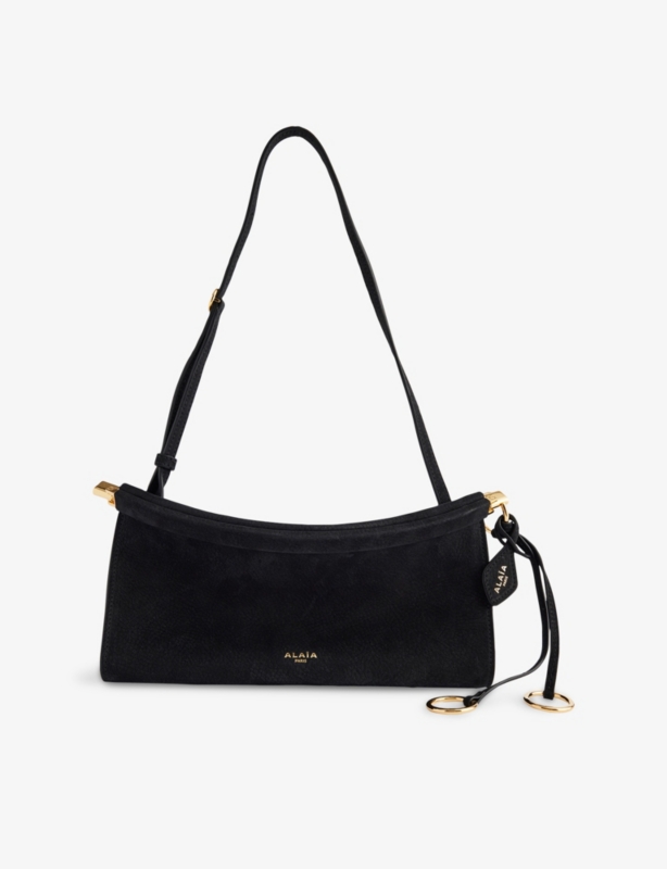 East West Magnetic-Frame Leather Shoulder Bag