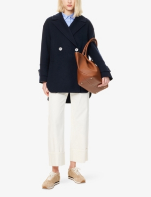 S MAX MARA: Vania Double-Breasted Wool Pea Coat