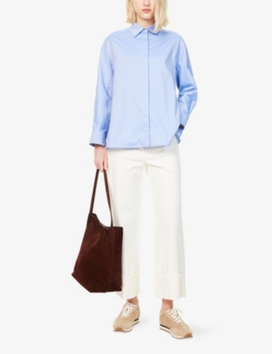 S MAX MARA: Cervia Wide-Leg Rolled-Cuff Denim Jeans