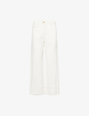 S MAX MARA: Cervia Wide-Leg Rolled-Cuff Denim Jeans