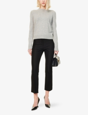 S MAX MARA: Fatina Slim-Leg Cropped Cotton-Blend Trousers