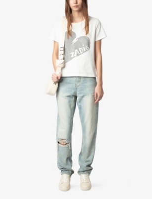 Alys Rhinestone-Graphic Short-Sleeve Cotton-Jersey T-shirt
