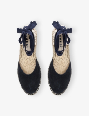 MANEBI: Hamptons Suede and Raffia Espadrilles