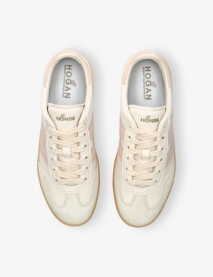 HOGAN WOMENS PALE PINK COOL LOGO-PATCH LEATHER LOW-TOP TRAINERS EUR 40 / 7 UK 