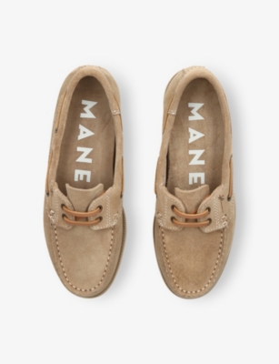 MANEBI: Hamptons Suede Boat Shoes