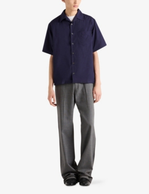 PRADA: Logo-Embellished Cotton Bowling Shirt