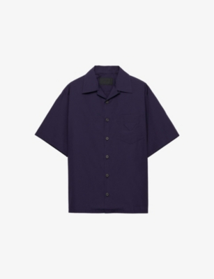 PRADA: Logo-Embellished Cotton Bowling Shirt