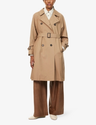 MAX MARA CUBE: Ctrench double-breasted cotton-blend trench coat