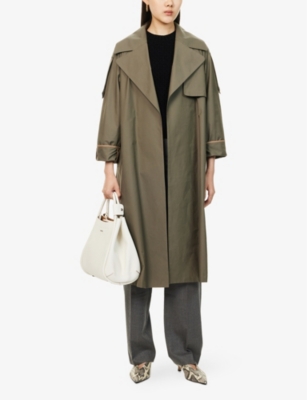 MAX MARA CUBE: Utrench notch-lapel cotton-blend trench coat