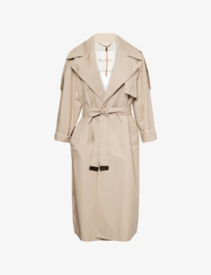 MAX MARA CUBE: Utrench notch-lapel cotton-blend trench coat