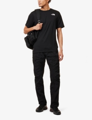 THE NORTH FACE MENS BLACK 24/7 BOX NSE BRAND-PRINT WOVEN T-SHIRT 
