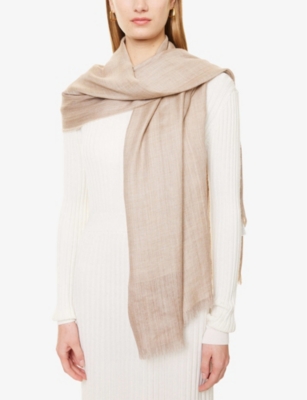 MAX MARA: Gavino raw-edge wool-silk knit scarf