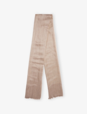 MAX MARA: Gavino raw-edge wool-silk knit scarf