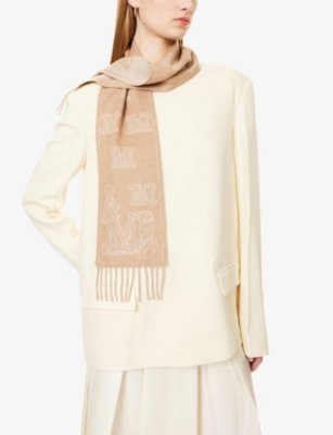 MAX MARA: Wsanima Logo Cashmere Scarf