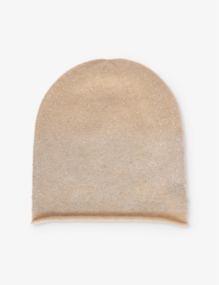 MAX MARA: Rhinestone-Embellished Cashmere Beanie Hat