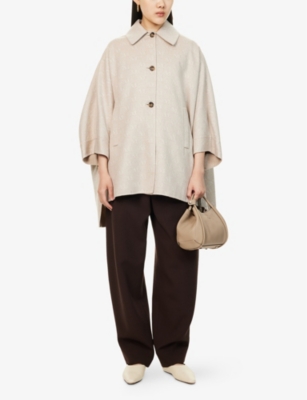MAX MARA: Jago Monogram Relaxed-Fit Wool, Silk and Cashmere-Blend Cape
