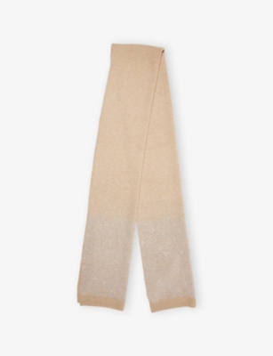 MAX MARA: Bari rhinestone-embellished cashmere-knit scarf