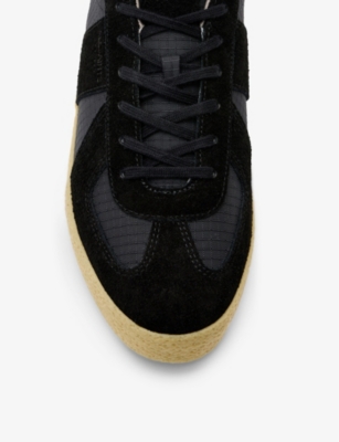 Jaimee panelled suede low-top trainers