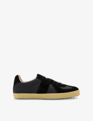 Jaimee panelled suede low-top trainers