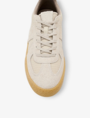 Jaimee panelled suede low-top trainers