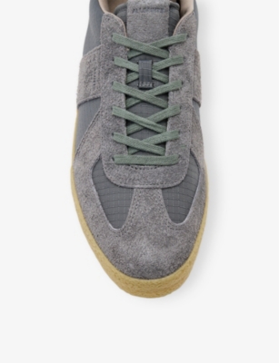 Jaimee panelled suede low-top trainers