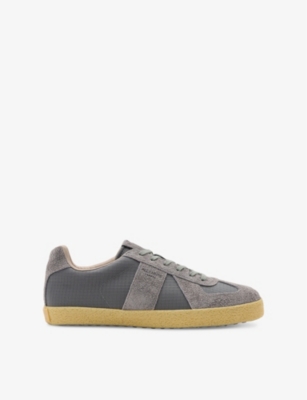 Jaimee panelled suede low-top trainers
