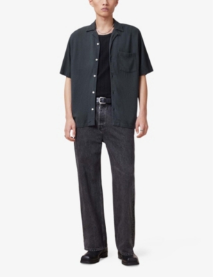 ALLSAINTS: Fountain spread-collar slim-fit cotton shirt
