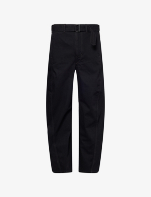 LEMAIRE: Twisted Belted Wide-Leg Relaxed-Fit Denim Trousers