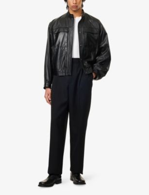 LEMAIRE: Patch-Pocket Boxy-Fit Leather Blouson