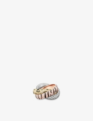 CARTIER: Trinity Wild 18ct Rose, Yellow, White Gold and 1.65ct Round Brilliant-Cut Diamond Ring