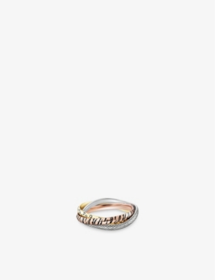 CARTIER: Trinity Wild 18ct Rose, Yellow, White Gold and 0.86ct Round Brilliant-Cut Diamond Bracelet