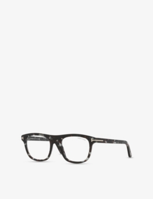 TOM FORD WOMENS BROWN TR001852 SQUARE-FRAME TORTOISESHELL ACETATE OPTICAL GLASSES 