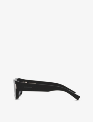 Saint Laurent Womens Sl 689 Rectangle-frame Acetate Sunglasses Black In Black