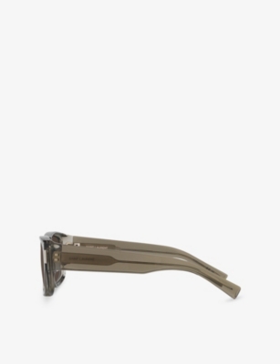 Saint Laurent Womens Ys000575 Sl 689 Rectangle-frame Acetate Sunglasses Brown In Brown