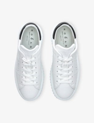 HOGAN: H-Stripes Logo-Print Leather Low-Top Trainers