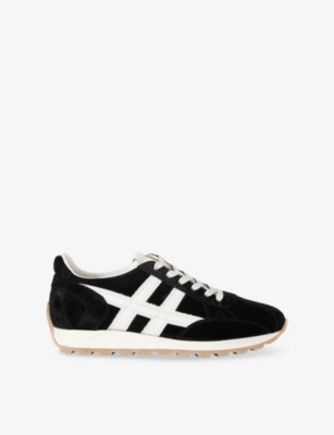 Hogan Suede H671 Allacciato Sneakers In Blk/white