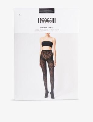 WOLFORD: Floral-Pattern 30 Denier Stretch-Woven Tights