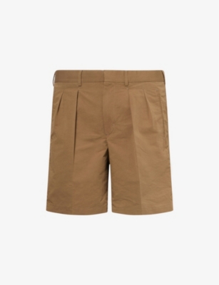 TOM FORD: Regular-Fit Pleated Cotton-Blend Shorts