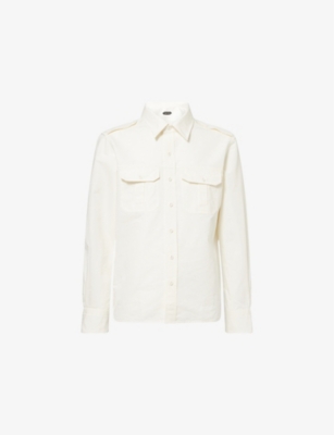 TOM FORD: Patch-Pocket Long-Sleeve Cotton-Blend Shirt