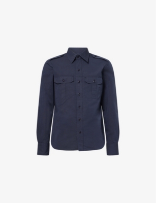 TOM FORD: Patch-Pocket Long-Sleeve Cotton-Blend Shirt