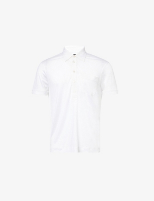 TOM FORD: Knitted Patch-Pocket Silk And Linen Top