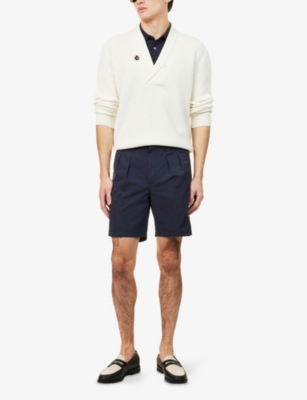 TOM FORD: Regular-Fit Pleated Cotton-Blend Shorts