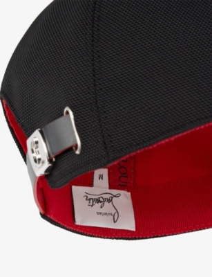 Christian Louboutin Mens Black Mooncrest Active Cotton-canvas Baseball Cap In Black