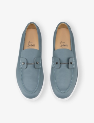 Christian Louboutin Boat Round Toe Loafers With Metallic Detail In Rockie