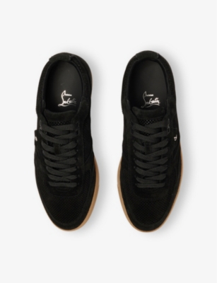 Christian Louboutin Mens Black Tutti Rui Low-top Leather Trainers Eur 44 / 10 Uk In Black