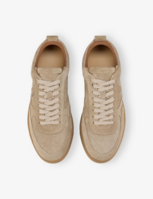 Christian Louboutin Rui Perforated Low-top Sneakers Suede Rubber In Saharienne