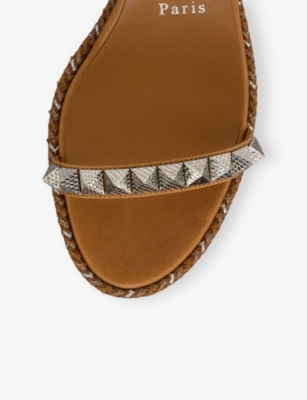CHRISTIAN LOUBOUTIN: Pyraclou 60 Leather Espadrilles