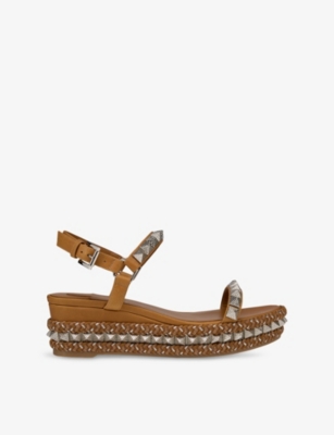 CHRISTIAN LOUBOUTIN: Pyraclou 60 Leather Espadrilles