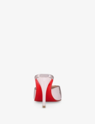 CHRISTIAN LOUBOUTIN: Miss Z 80 Specchio-Leather Heeled Mules